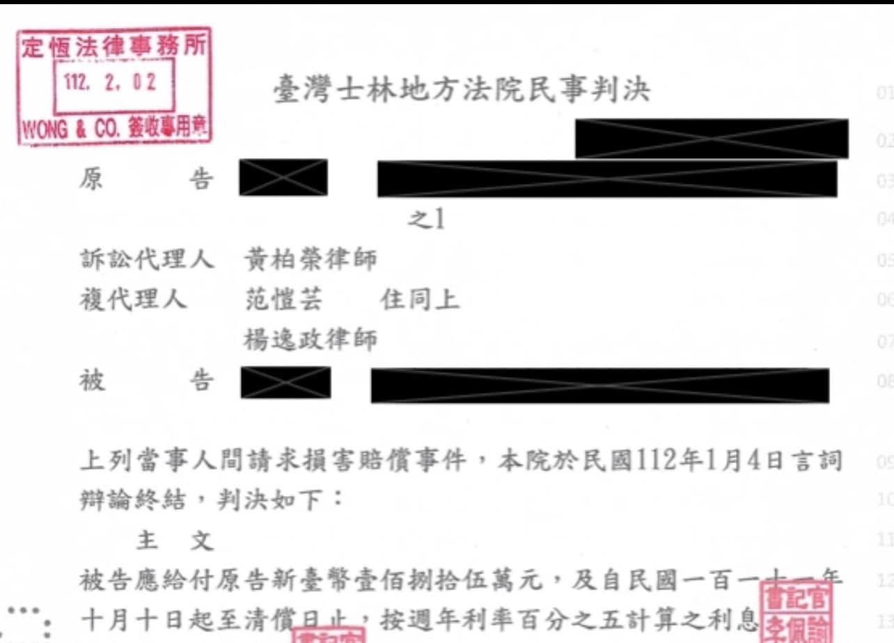 文章圖片：因疫情的投資詐騙，經過將近一年的求償，順利取得勝訴判決！