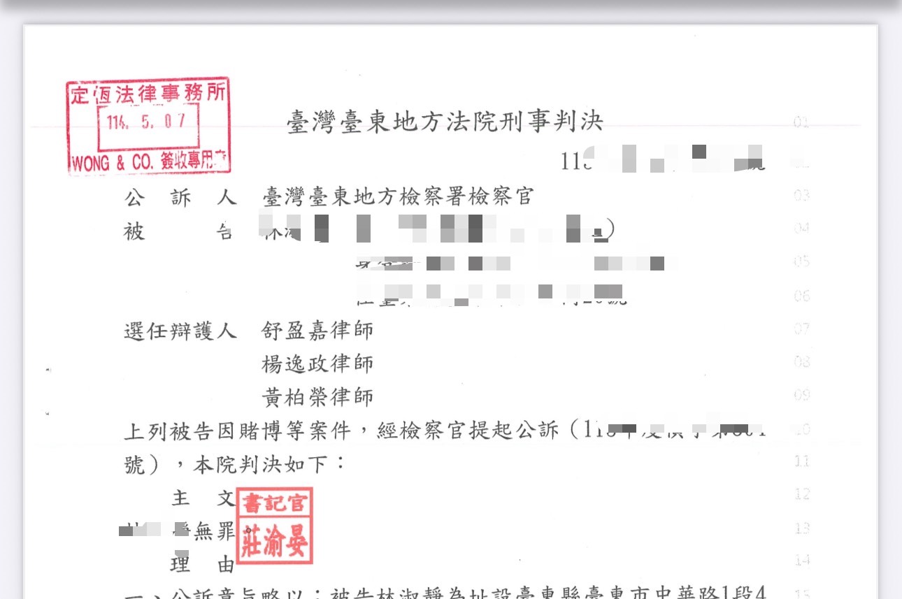 文章圖片：這是一件關於 賭博案 的刑事案件。